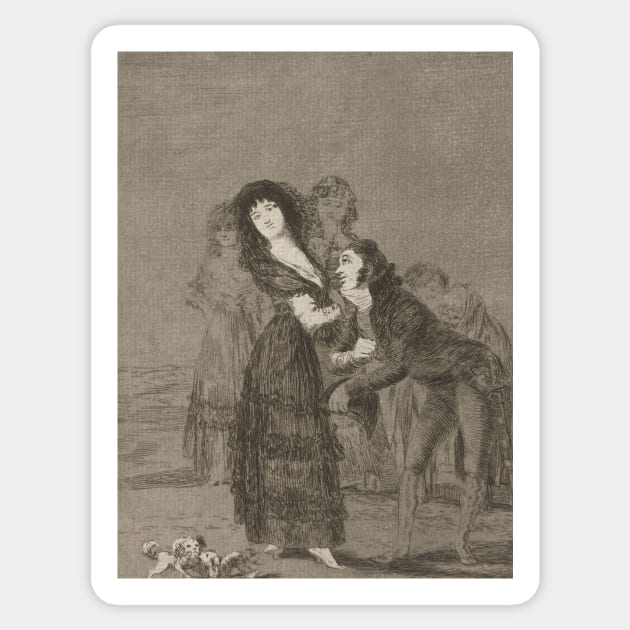 Which of Them is the More Overcome? by Francisco Goya Sticker by Classic Art Stall